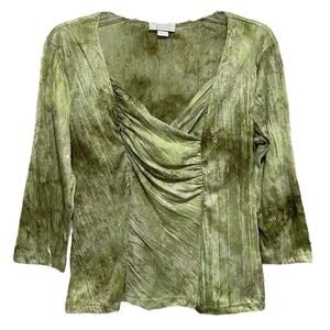 Forest Fairy Christopher & Banks Sequin Embroidered Top Size Medium Metallic